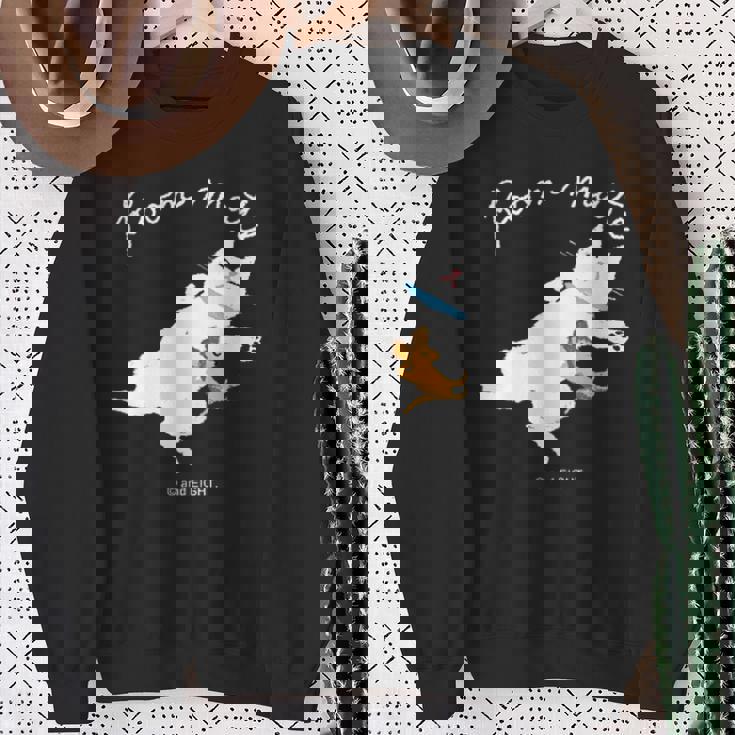 Room Mate ねこ&ねずみ お昼寝a スウェットシャツ 年配の女性への贈り物