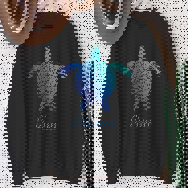 Save The Hawaii ウミガメ ハワイアン ブルー トライバル 亀 ホヌ 長袖tシャツ スウェットシャツ 年配の女性への贈り物