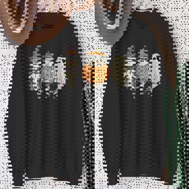 Spooky Whale Shark Lover Pumpkin Halloween Ghost Sweatshirt Unisex Gifts for Old Women