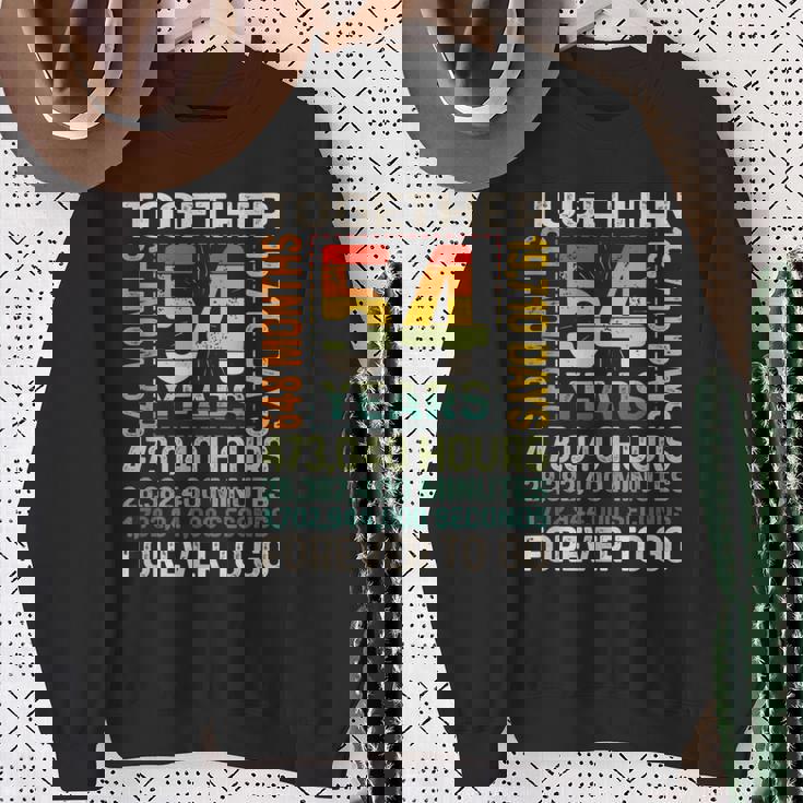 Together 54 Years Forever To Go 結婚54周年記念 スウェットシャツ 年配の女性への贈り物