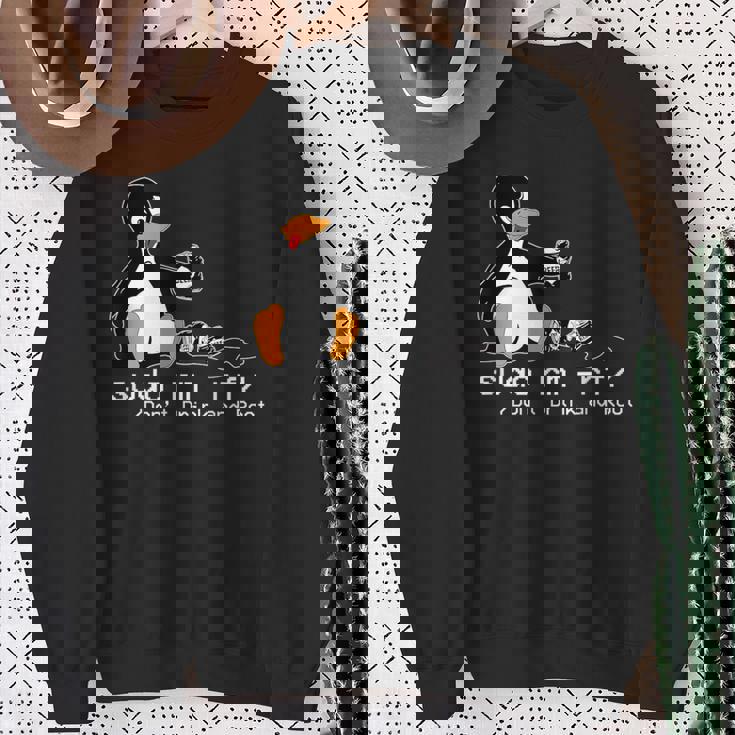 Tux Linux Penguinudo Rm Rf コンピューターフリークハッカー スウェットシャツ 年配の女性への贈り物