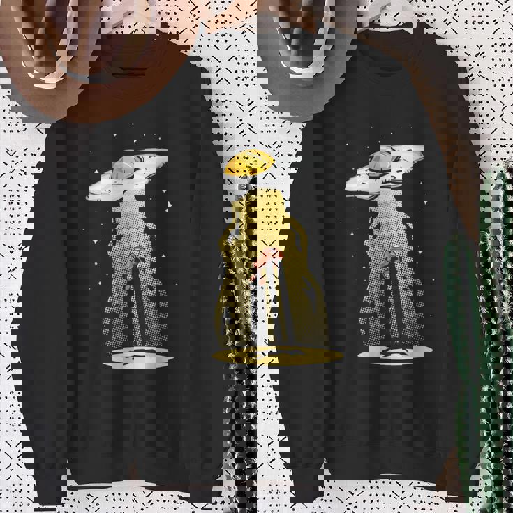 Ufo 卵 ベーコン アブダクション 面白い 宇宙人 朝ごはん 銀河系 食品 スウェットシャツ 年配の女性への贈り物