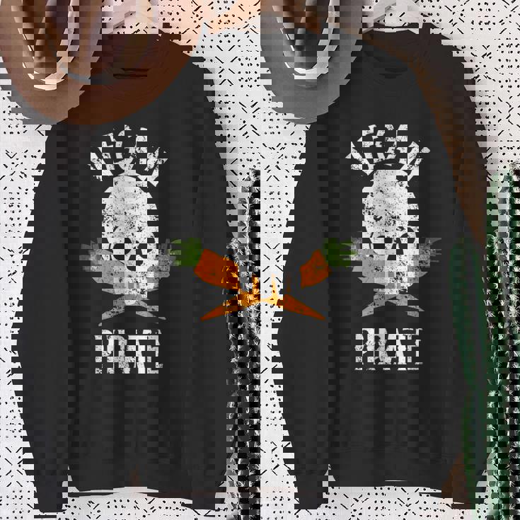Vegan Pirate Skull And Crossbones But Carrot Sweatshirt Unisex Gifts for Old Women