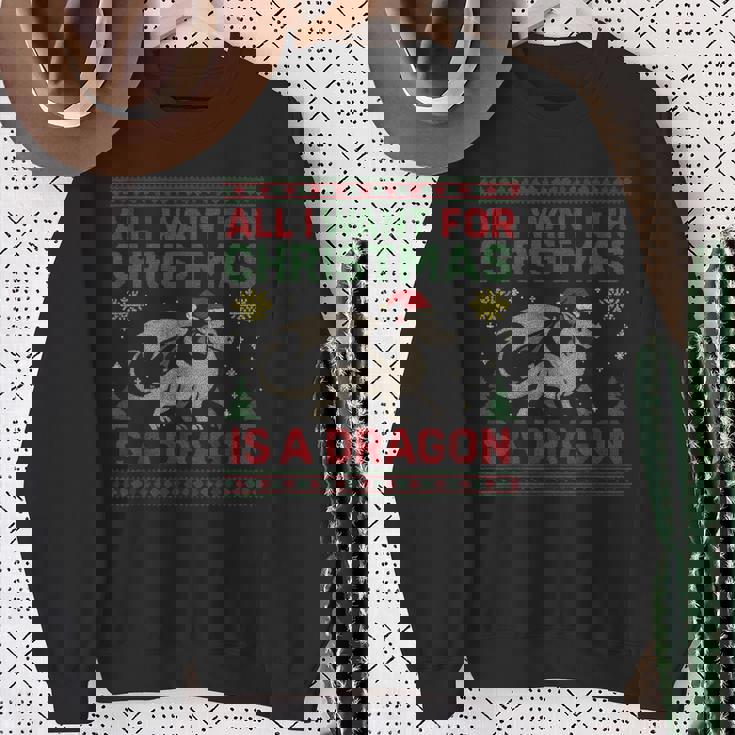 All I Want For Christmas Is A Dragon & Books Ugly Sweater Sweatshirt Gifts for Old Women All I Want For Christmas Is A Dragon & Books Ugly Sweater Sweatshirt Gifts for Old Women