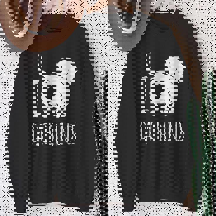 Wiener Dog ダックスフンド 犬 ペット愛好家 I Love Dachshunds スウェットシャツ 年配の女性への贈り物