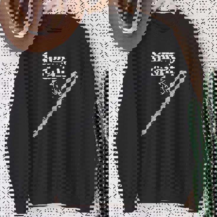 「ごめんなさい。できません。バスフルート」フルート奏者のための面白いバスフルート スウェットシャツ 年配の女性への贈り物