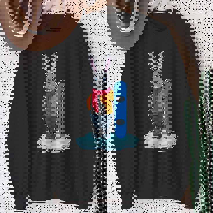 うさぎ スノーボーダー スノーボード スポーツ スウェットシャツ 年配の女性への贈り物