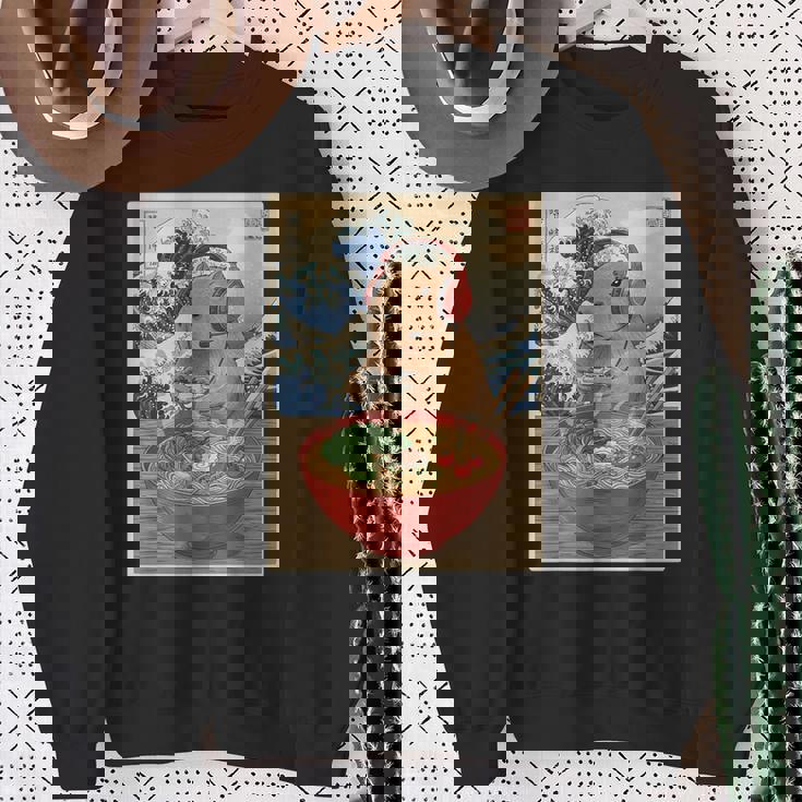 かわいい かわいい 日本人 ゲーマー 面白い ラーメン レトロ カピバラ スウェットシャツ 年配の女性への贈り物