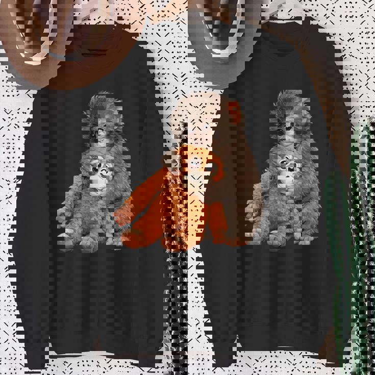 かわいいモンキーパンチ 日本の赤ちゃん猿 スウェットシャツ 年配の女性への贈り物