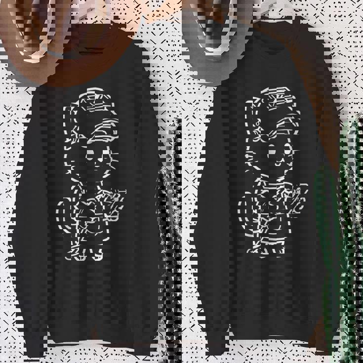 かわいい猫の溶接工 スウェットシャツ 年配の女性への贈り物