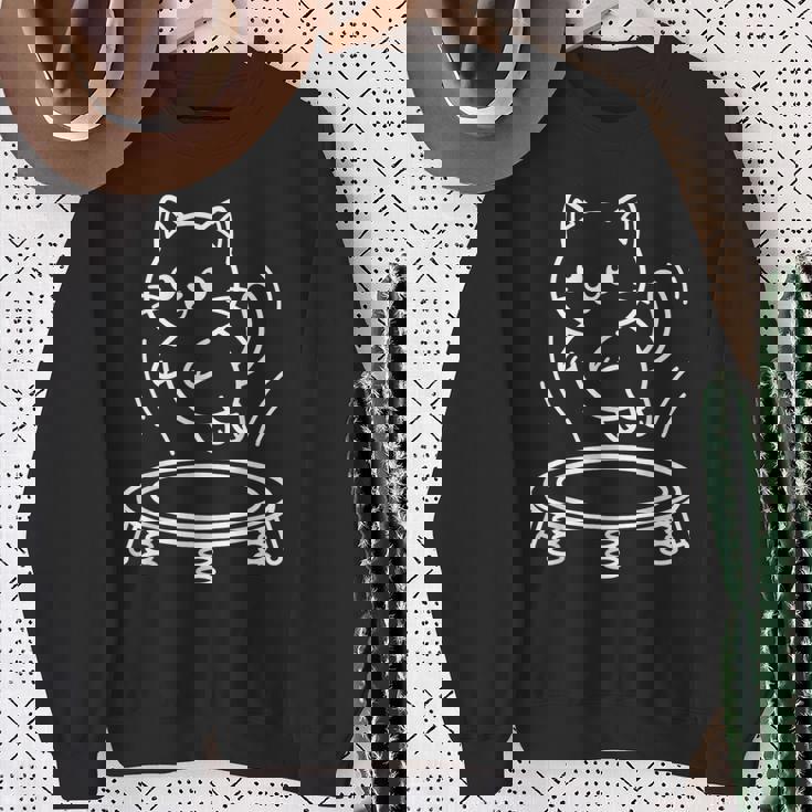 かわいい猫トランポリンシンクロナイズド・トランポリン スウェットシャツ 年配の女性への贈り物