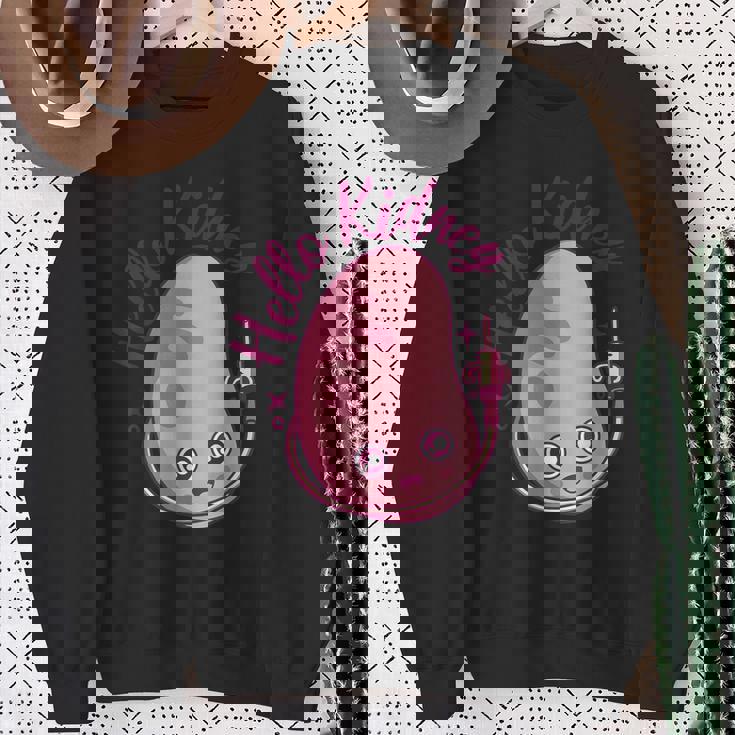 こんにちは腎臓移植ドナー透析腎臓 スウェットシャツ 年配の女性への贈り物