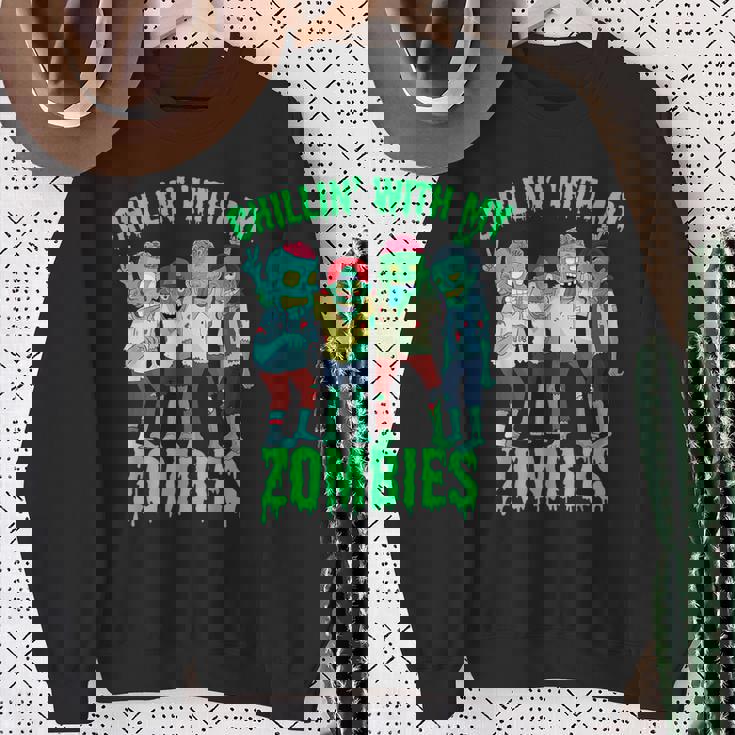 まったりもゾンビハロウィーン少年キッズギフトゾンビ スウェットシャツ 年配の女性への贈り物