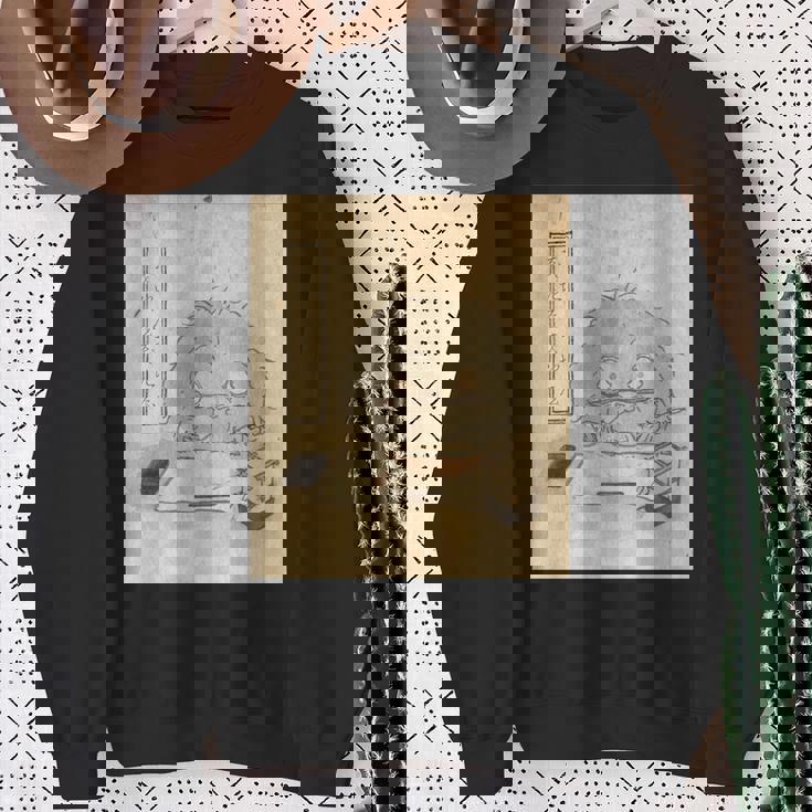 もじやもじや【日本の妖怪シリーズ】 長袖tシャツ スウェットシャツ 年配の女性への贈り物