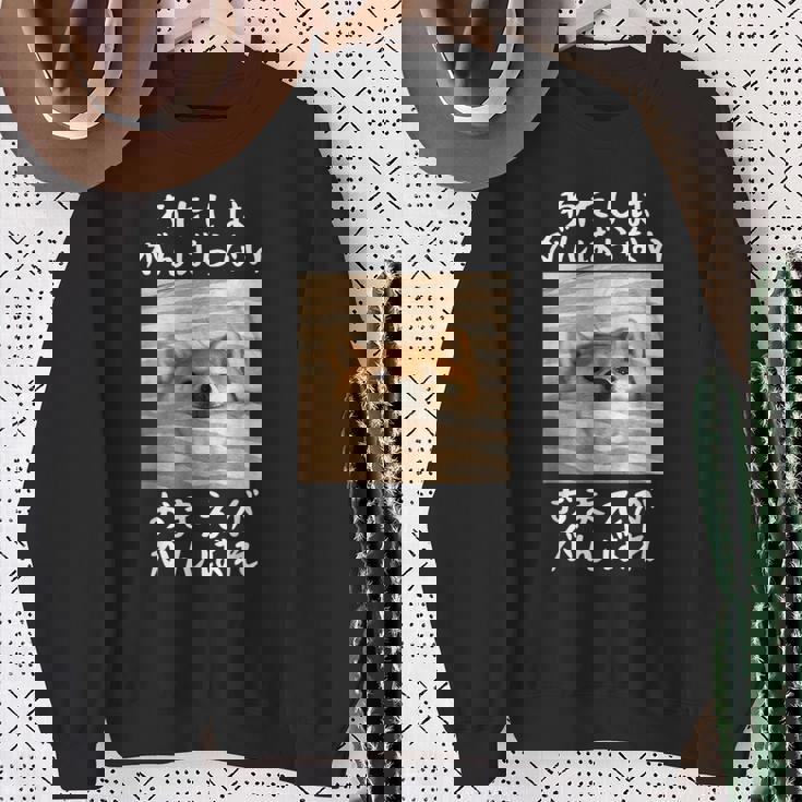 わたしはがんばらないおまえががんばれ 柴犬 文字入り おもしろ 筆文字 面白い 服 面白い スウェットシャツ 年配の女性への贈り物