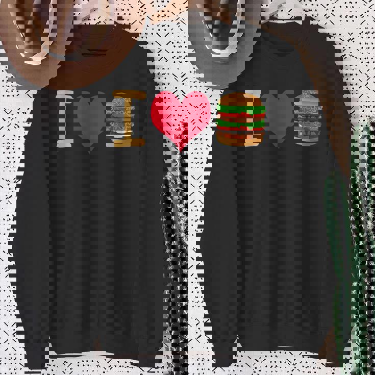 アイ・ラブ・デラックス・ハンバーガー スウェットシャツ 年配の女性への贈り物