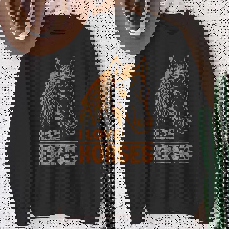 アイ・ラブ・ホース スウェットシャツ 年配の女性への贈り物