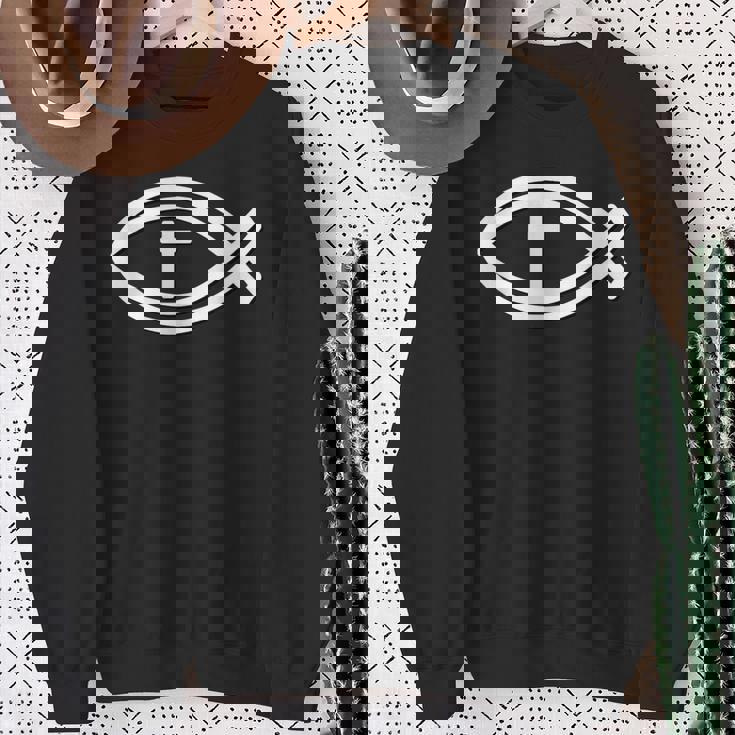 イクトゥス 十字架 イエス・キリスト キリスト教 ゴスペル スウェットシャツ 年配の女性への贈り物