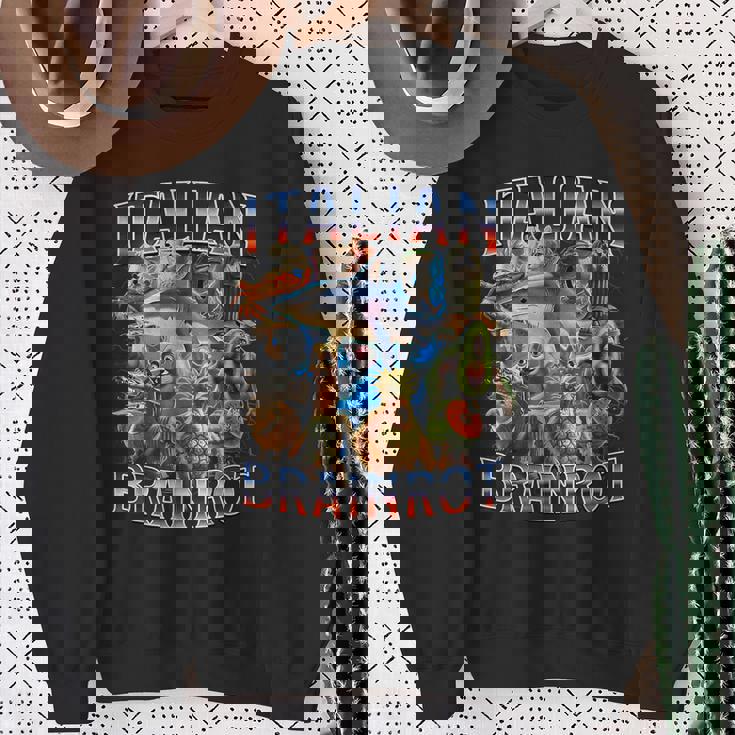 イタリア 脳 ロット 面白い イタリア 脳 ロット ミーム スウェットシャツ 年配の女性への贈り物