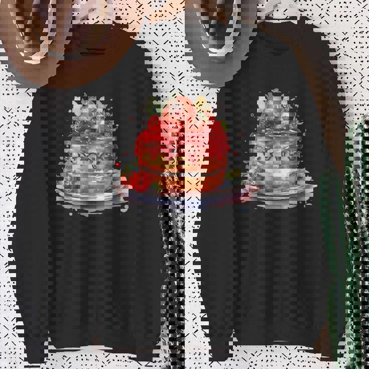 イチゴ サマーベーカリー キッチン パティシエ ストロベリーケーキ スウェットシャツ 年配の女性への贈り物