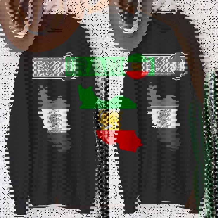 イランライオン太陽旗、イラン地図、イラン、イランの旗、イランの旗。 スウェットシャツ 年配の女性への贈り物