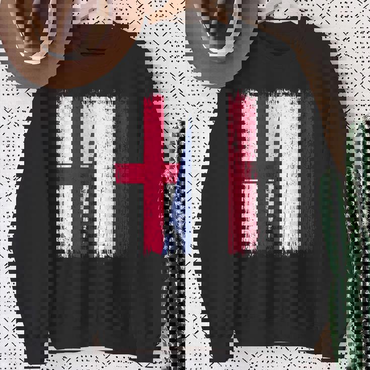 イングランド オランダ ハーフフラッグ イングリッシュ オランダ遺産 長袖tシャツ スウェットシャツ 年配の女性への贈り物