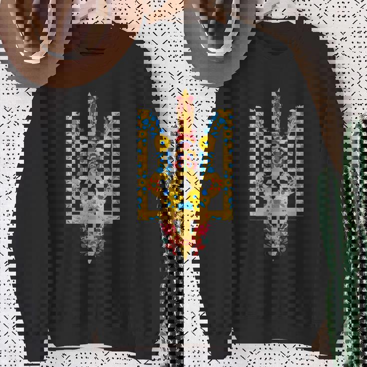 ウクライナ Trysub ヒマワリ レトロ フローラル ウクライナyshyvanka 長袖tシャツ スウェットシャツ 年配の女性への贈り物