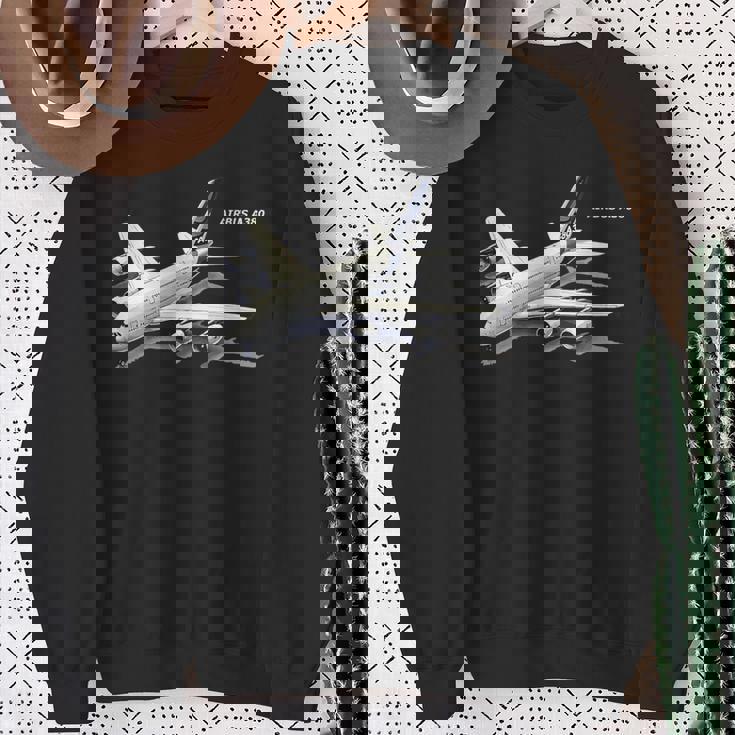 エアバスa380ターボジェット飛行機旅客機航空パイロットギフト スウェットシャツ 年配の女性への贈り物