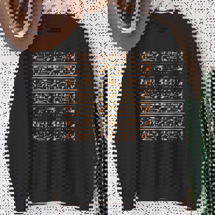 エジプトパターン ホルスの目 ヒエログリフ ファラオ アヌビス アンク スウェットシャツ 年配の女性への贈り物