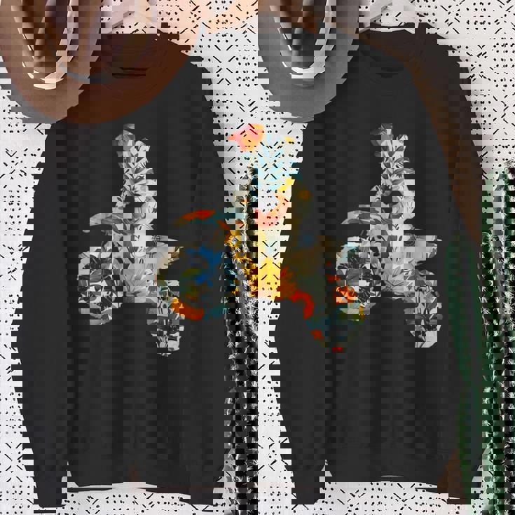 エレガントなシルエット フラワーアートピース フローラル モトクロス スウェットシャツ 年配の女性への贈り物