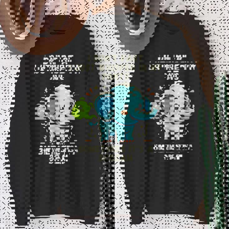 エレファントおならしないよ時々ズボンの中でささやくだけ 長袖tシャツ スウェットシャツ 年配の女性への贈り物