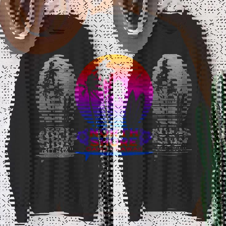 オアフ島ノースショア ハワイお土産サーフィンスタイル スウェットシャツ 年配の女性への贈り物