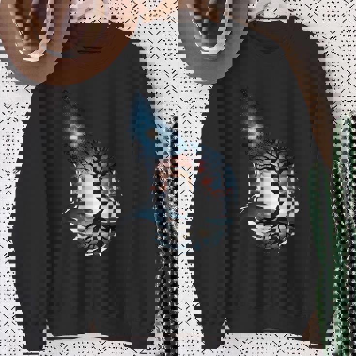 オオカミ 動物 顔 アート グラフィック 野生動物 カラフル 狼の恋人 スウェットシャツ 年配の女性への贈り物