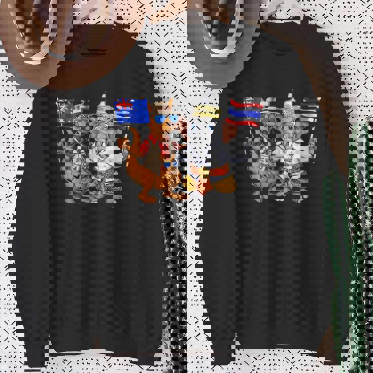 オーストラリア カンガルー タイ 象 オーストラリアの旗 タイの遺産 誇り オーストラリア タイ 愛国者 オーストラリア スウェットシャツ 年配の女性への贈り物