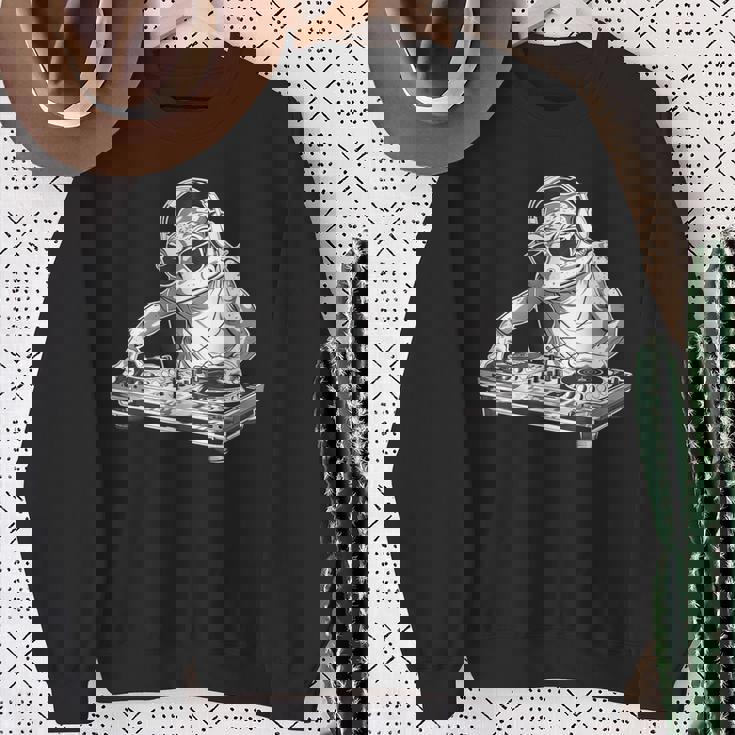 カエル 音楽 Dj 音楽プロデューサー ターンテーブル Dj カエル ビートメーカー スウェットシャツ 年配の女性への贈り物