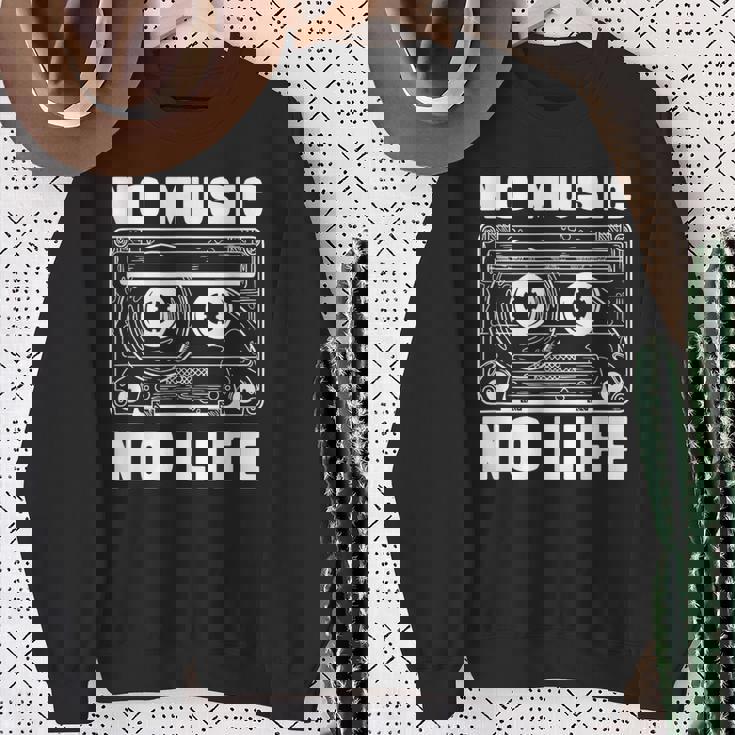 カセット No Music No Life Music Lover スウェットシャツ 年配の女性への贈り物