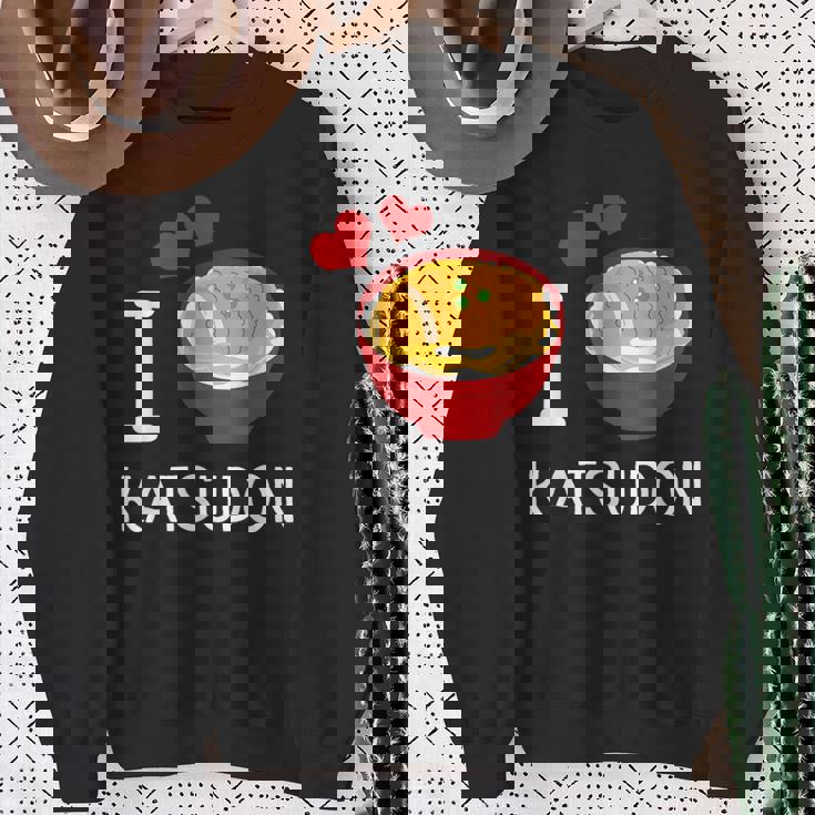 カツ丼を食べるのが大好き ご飯 カツ丼 スウェットシャツ 年配の女性への贈り物