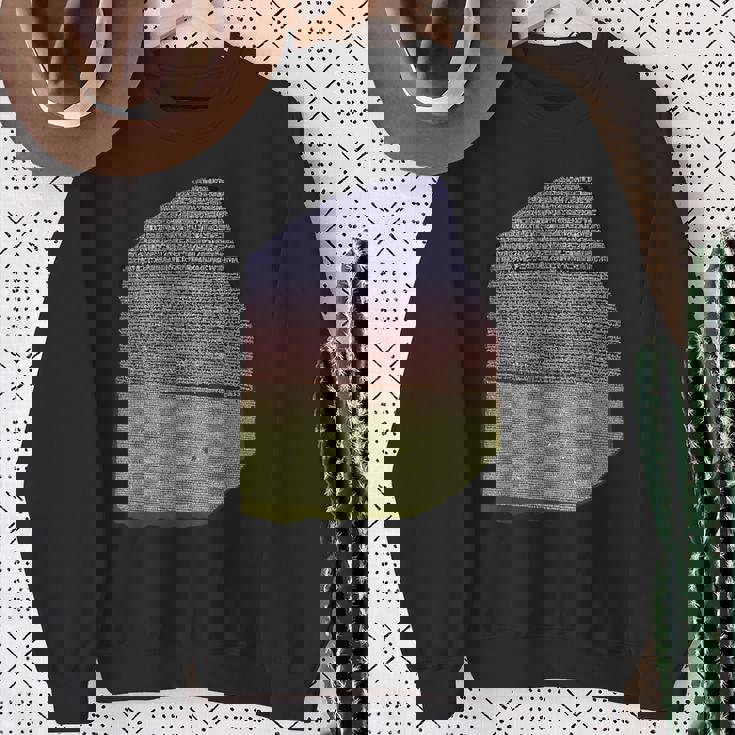 カラーロゼッタストーン 象形文字 ギリシャ デモティックス スウェットシャツ 年配の女性への贈り物