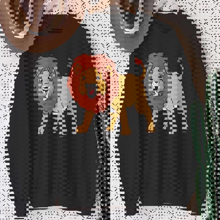 カワイイライオン 長袖tシャツ スウェットシャツ 年配の女性への贈り物