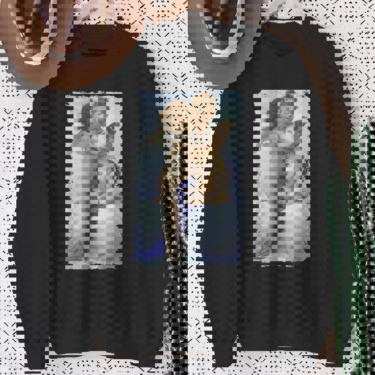 キスエンジェルズ ファーストキス 絵画 天使 キス キューピッド ラブ スウェットシャツ 年配の女性への贈り物