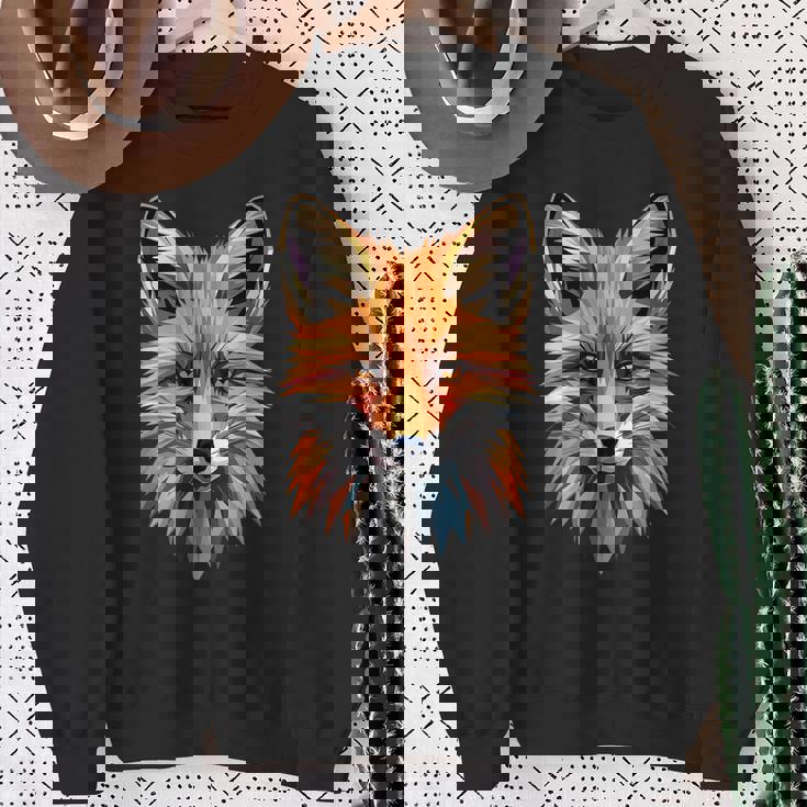 キツネのモチーフ キツネが大好き 赤いキツネ 小さなキツネが大好き スウェットシャツ 年配の女性への贈り物