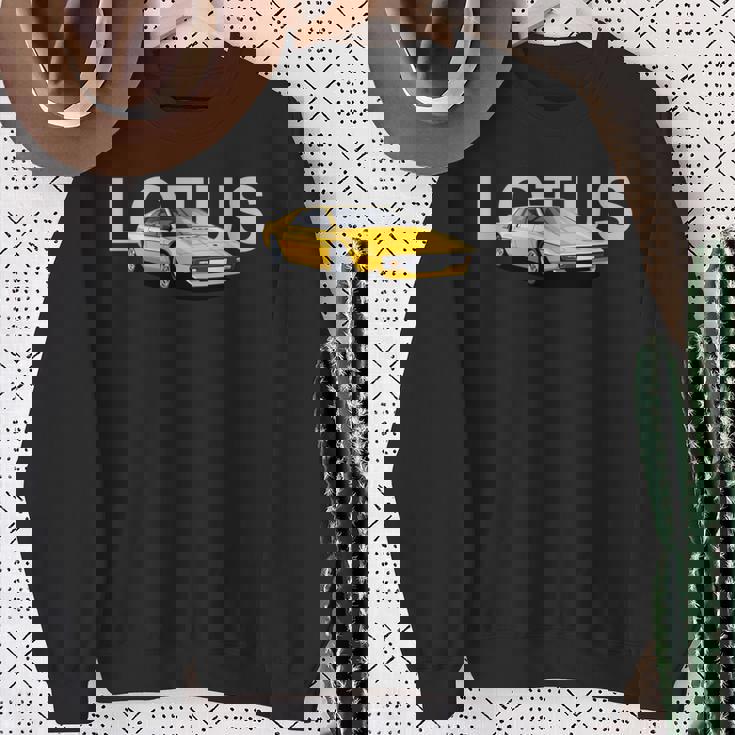 クラシック ブリティッシュ ロータス エスプリ スポーツカー 長袖tシャツ スウェットシャツ 年配の女性への贈り物