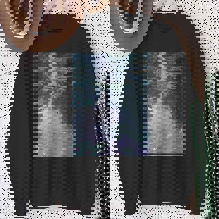 クロード・モネの睡蓮 長袖tシャツ スウェットシャツ 年配の女性への贈り物