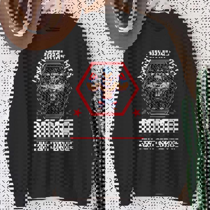 ケージファイティングで生き残るための総合格闘技mmaファイト 長袖tシャツ スウェットシャツ 年配の女性への贈り物