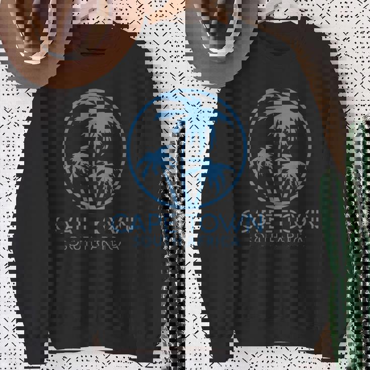 ケープタウン 南アフリカ ヨハネスブルグ アフリカの海岸 ヤシの木 長袖tシャツ スウェットシャツ 年配の女性への贈り物