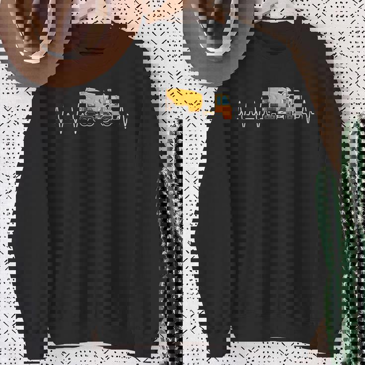 コンクリートミキサー 工事現場 Ecgコンクリートミキサー スウェットシャツ 年配の女性への贈り物