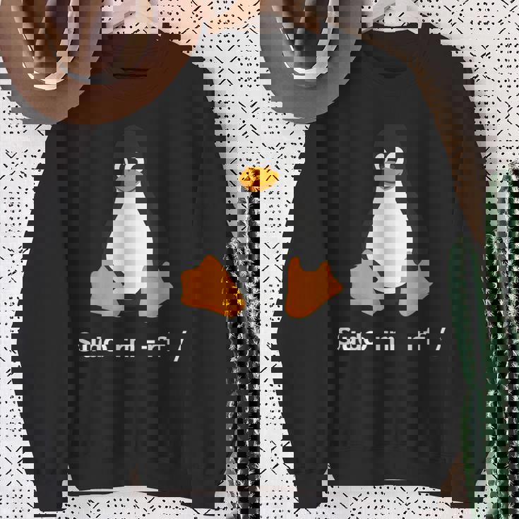 コンピューター -Udo Rm -Rf Tux Linux ペンギン プログラマー スウェットシャツ 年配の女性への贈り物