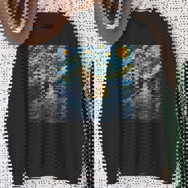 ゴッホ サメ 星月夜 ファニー レディース&メンズ スウェットシャツ 年配の女性への贈り物