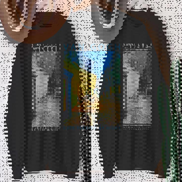 ゴッホ 面白いtシャツ アート 夜のカフェテラス 印象派 絵画 メンズ レディース 面白い 服 美術 油彩画 長袖tシャツ スウェットシャツ 年配の女性への贈り物