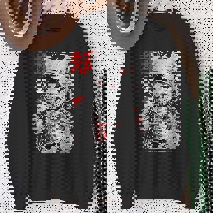 サイバーパンク 宇宙 猫ラーメン 日本のストリートウェア スウェットシャツ 年配の女性への贈り物